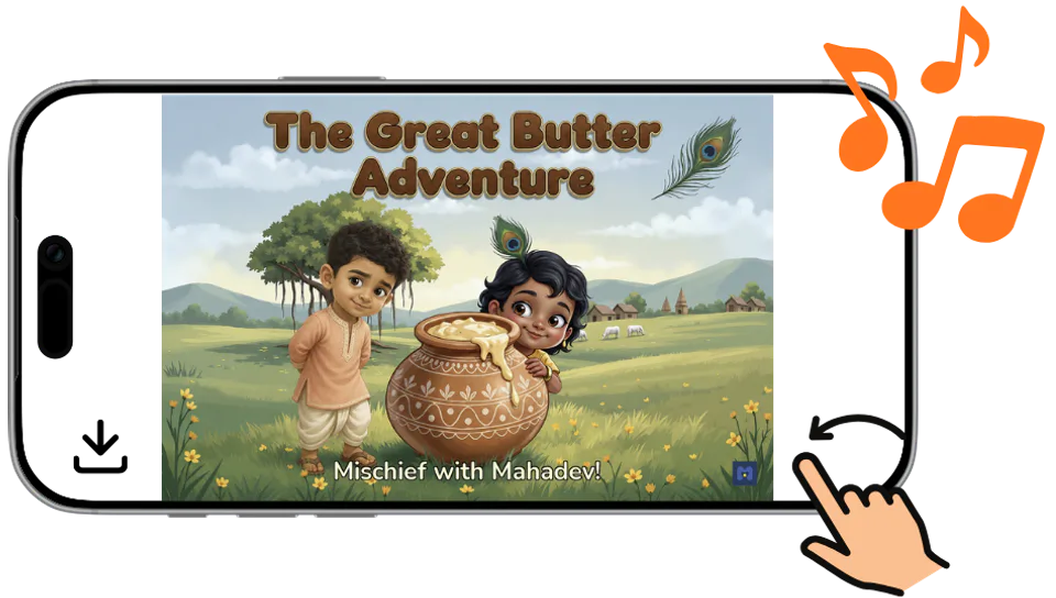 The Great Butter Adventure Digital Storybook playing on a phone